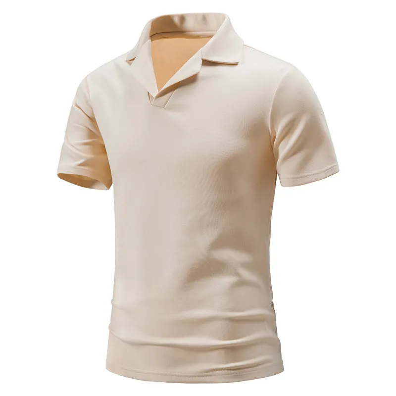Men Turtleneck Slim Short Sleeves T-Shirt