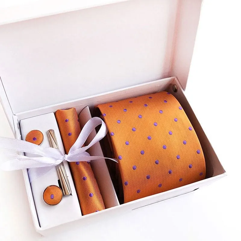 Men's Accessory Tie Gift Set - Bright Color Little Dot Pattern