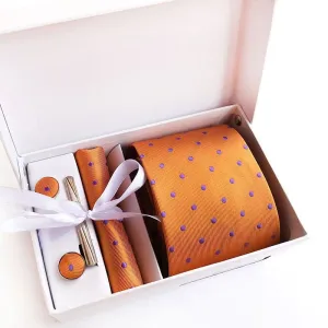 Men's Accessory Tie Gift Set - Bright Color Little Dot Pattern