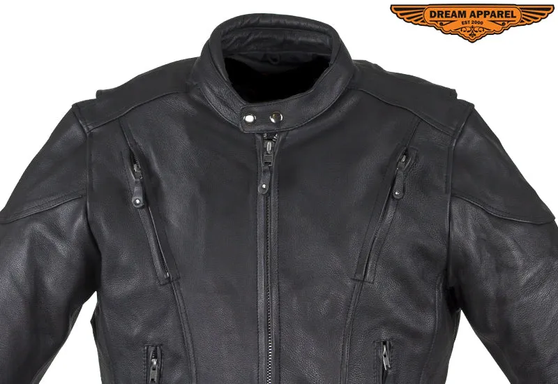 Mens Racer jacket With Zippered Cuffs
