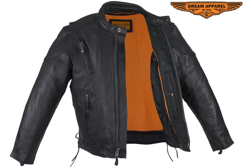 Mens Racer jacket With Zippered Cuffs