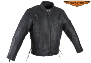 Mens Racer jacket With Zippered Cuffs