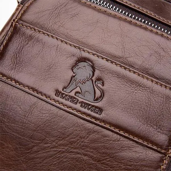 Men's Solid Bag Genuine Leather Crossbody Bag