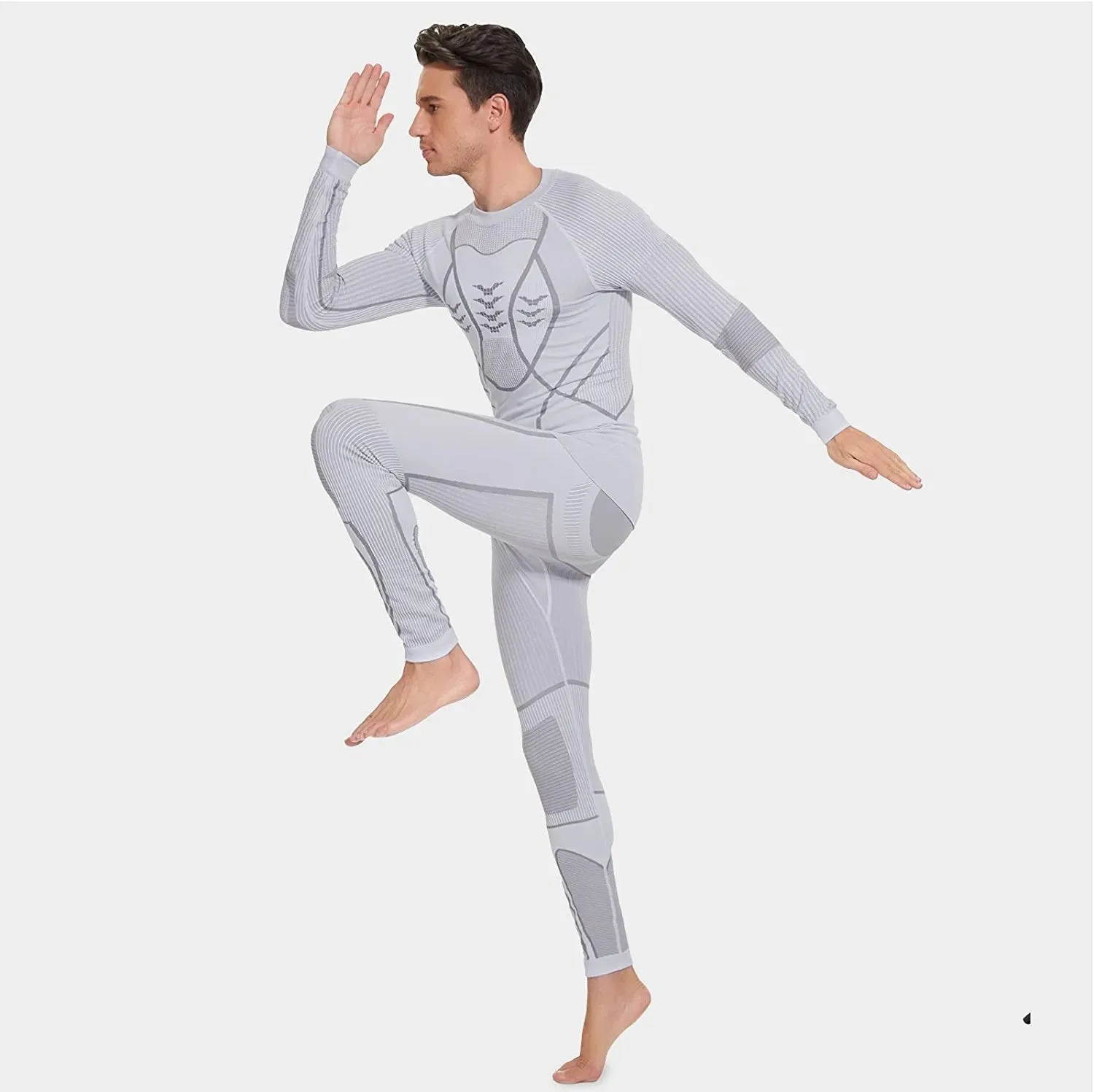Men's Thermal Underwear Set, Winter Base Layer Sport Long Johns Top & Bottom Suit Compression Cold Weather Gear for Skiing