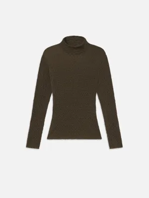 Mesh Lace Turtleneck -- Rich Military