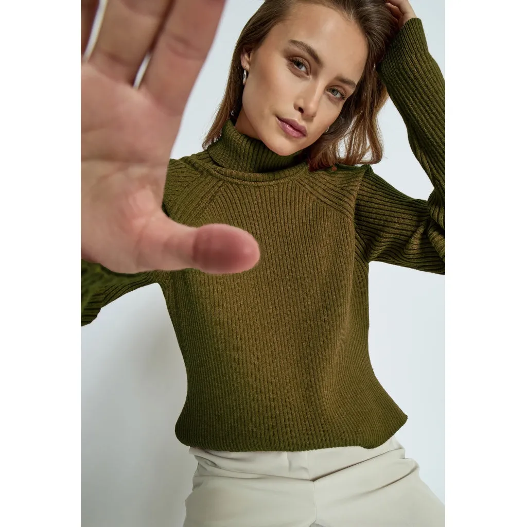 MSAva Knit Turtleneck - Dark Olive