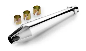 Muffler Megaphone Chrome 50cm Long fits up to 45mm (1-3/4 in.) header pipes - Highway Hawk H65-943