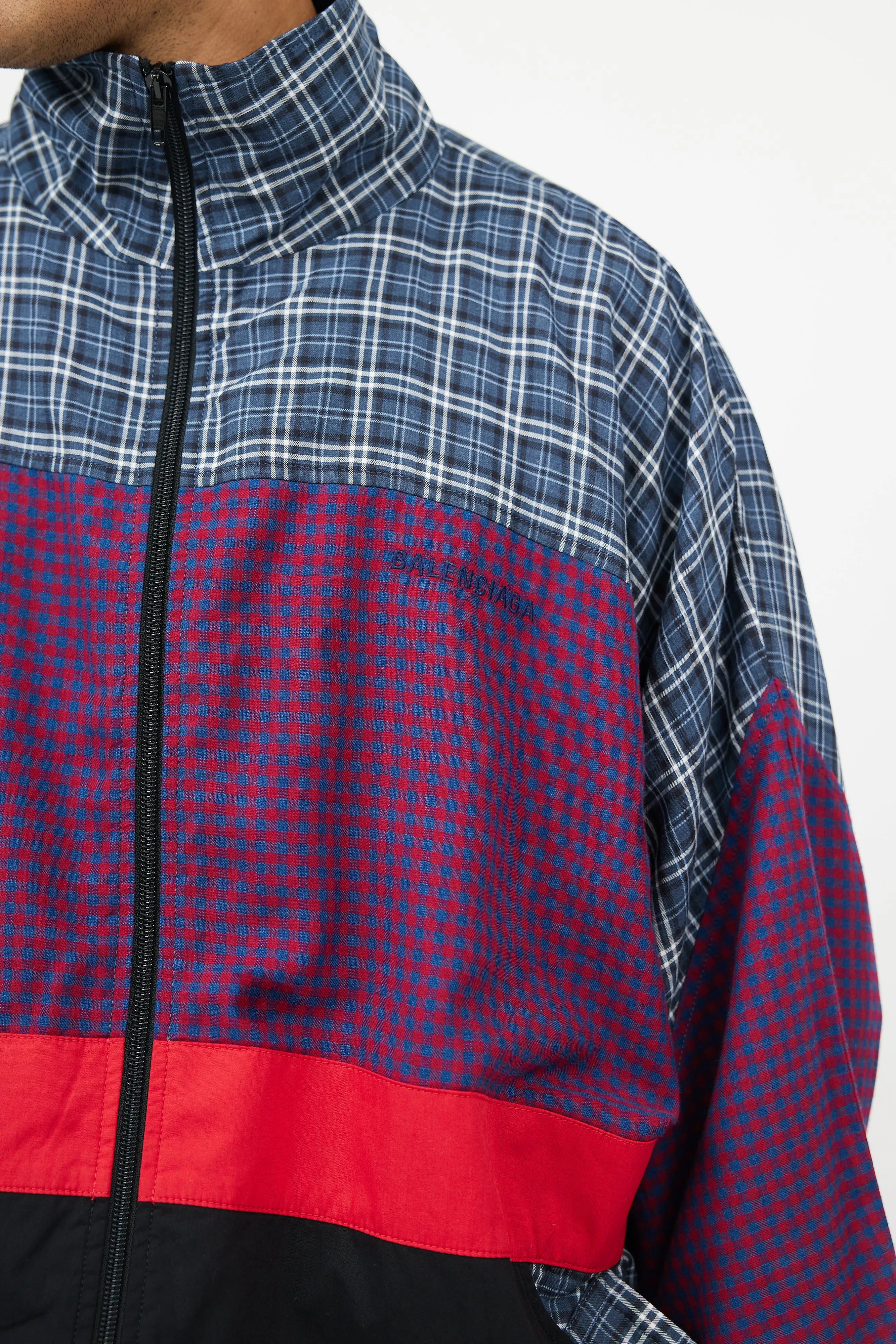 Multicolour Plaid Track Jacket