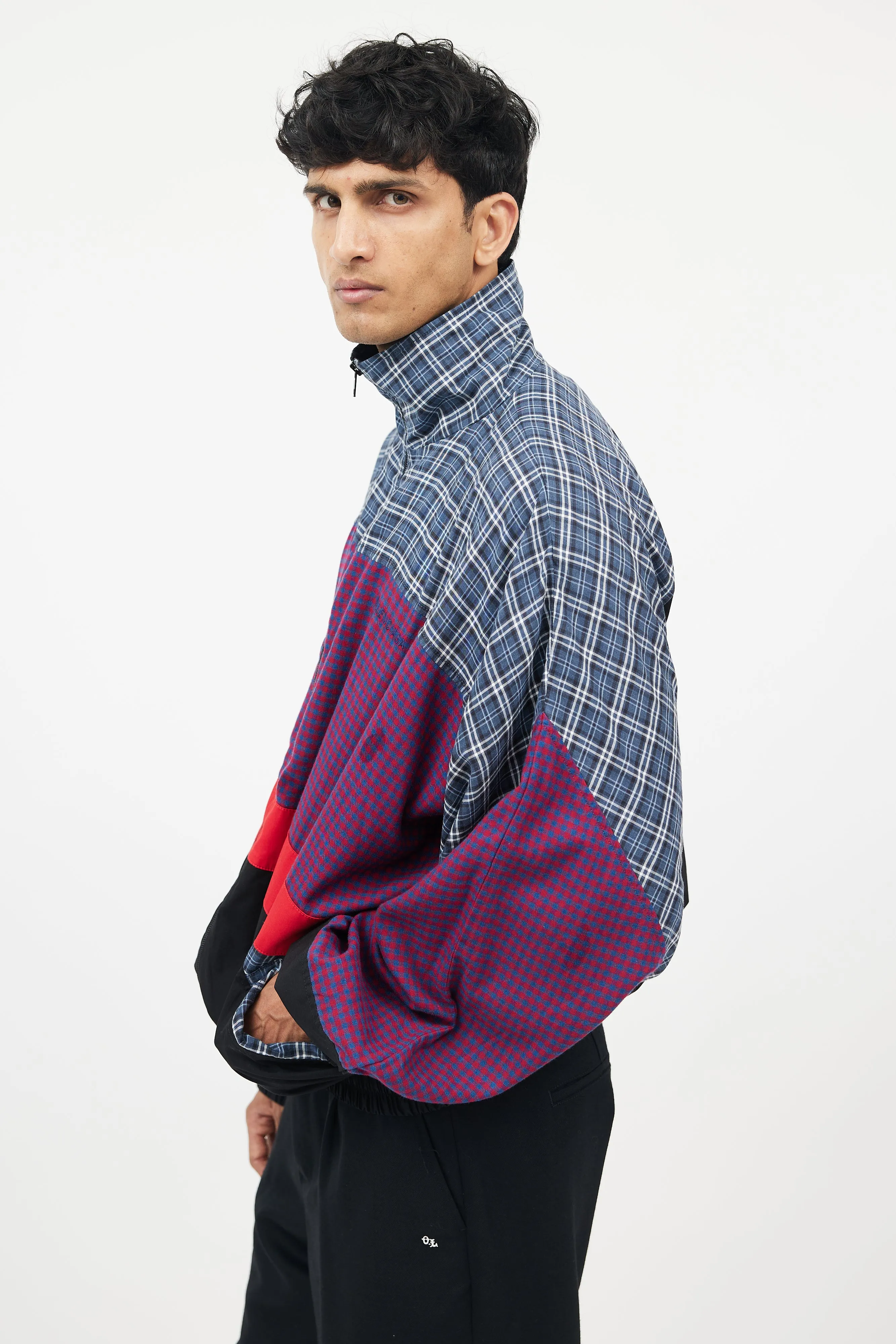 Multicolour Plaid Track Jacket