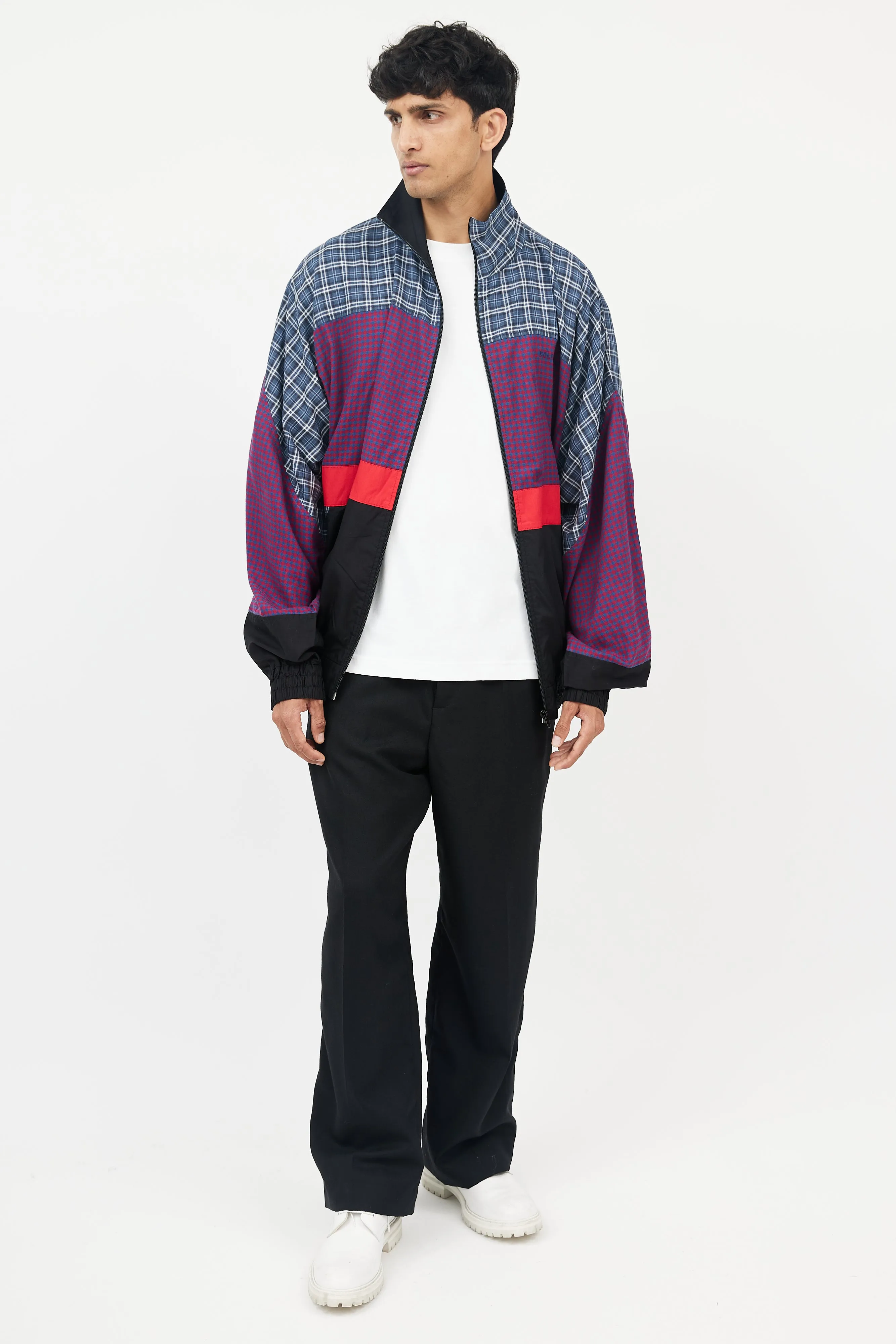 Multicolour Plaid Track Jacket