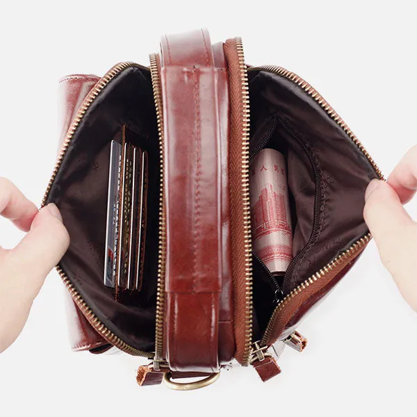 Multifunctional Leather Crossbody Bag