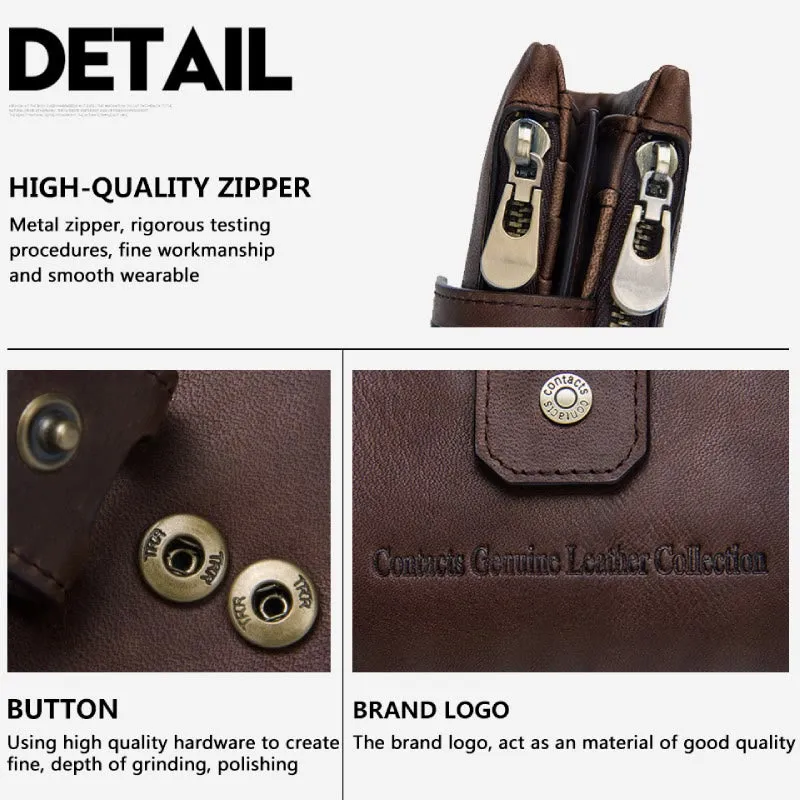 Multifunctional Real Leather Vintage Purse