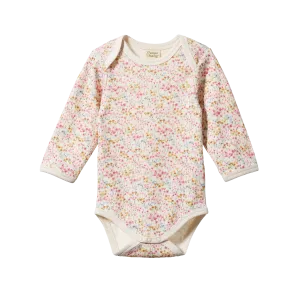 Nature Baby Long Sleeve Bodysuit - Wildflower Mountain Print