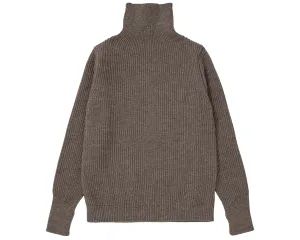 Navy Turtleneck Natural Taupe