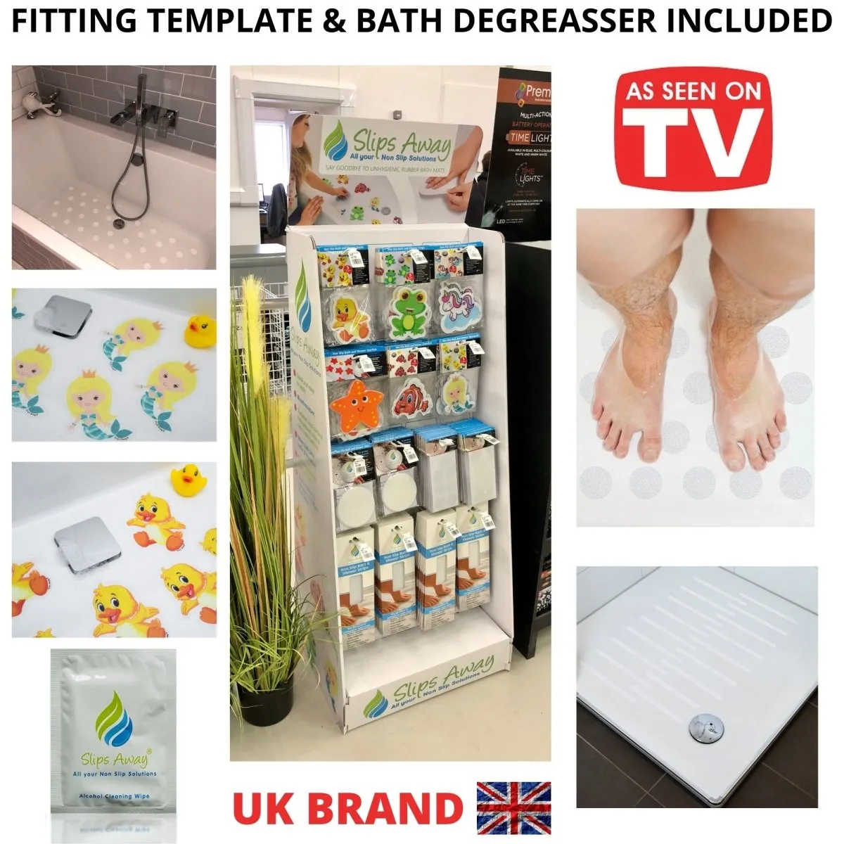 Non Slip Bath & Shower Stickers – 56x Clear Discs