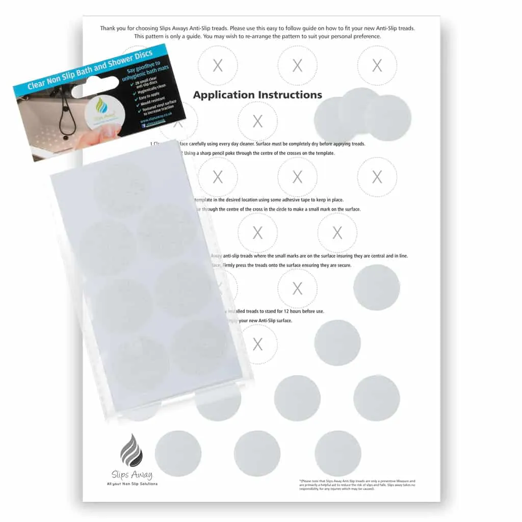 Non Slip Bath & Shower Stickers – 56x Clear Discs