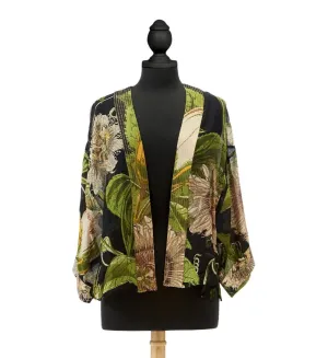 Passion flower short kimono