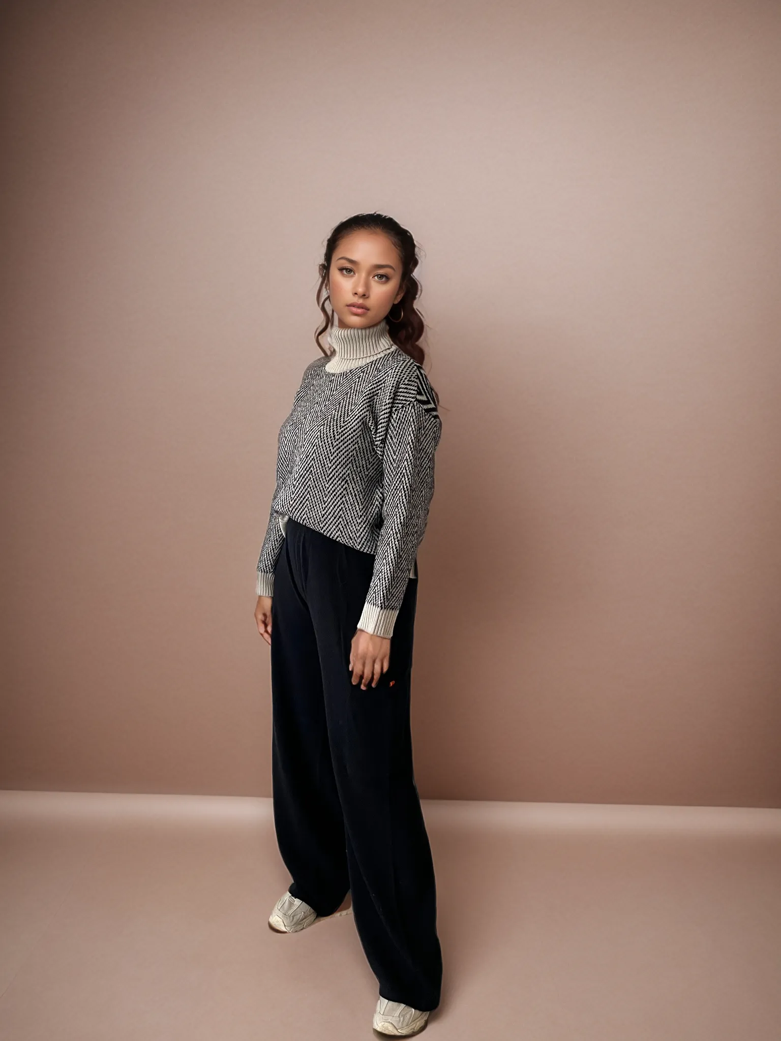Penelope -Turtleneck with wool texture