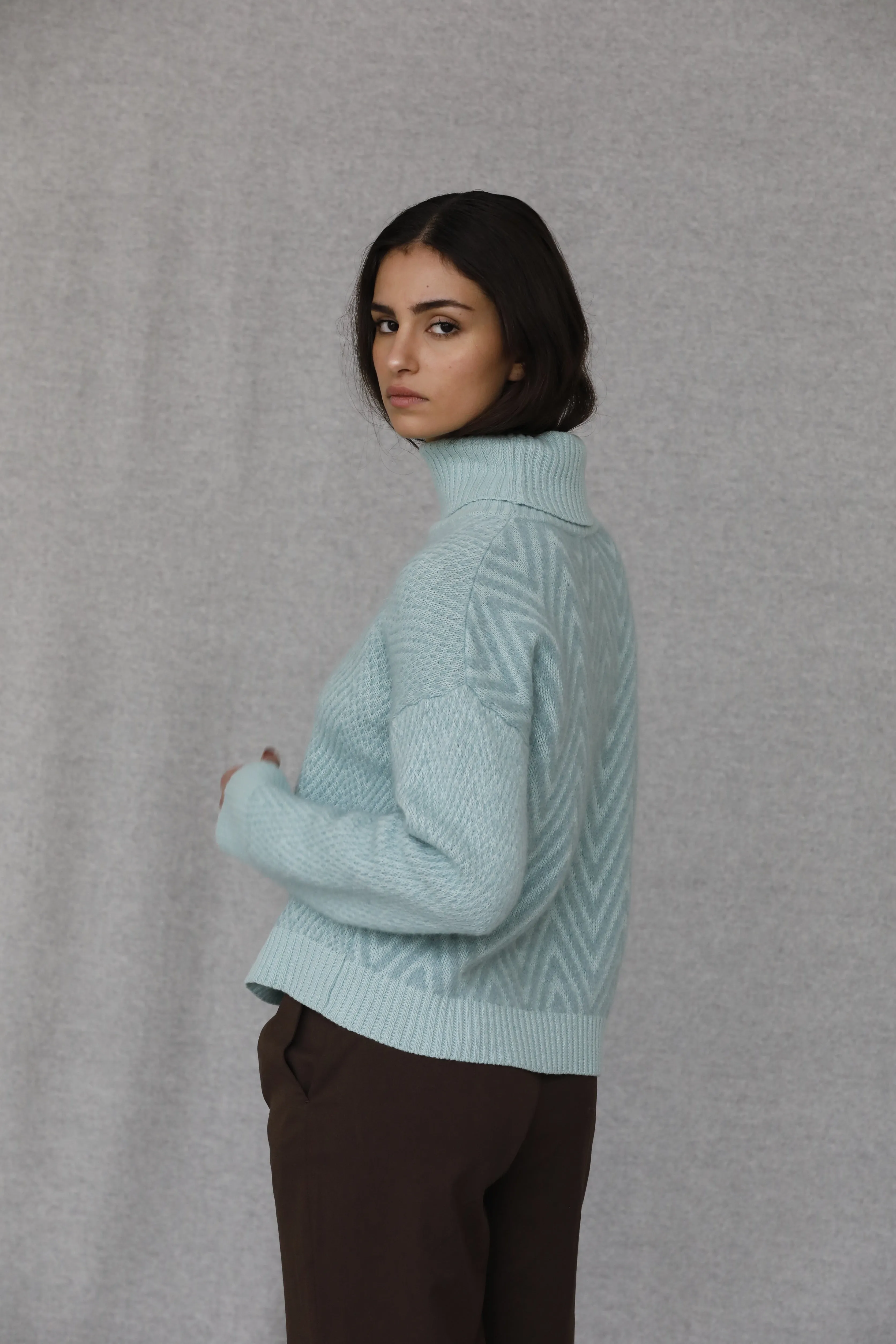 Penelope -Turtleneck with wool texture