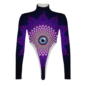 Psi~ Eye Ball All Over Print Women's Turtleneck Jumpsuit