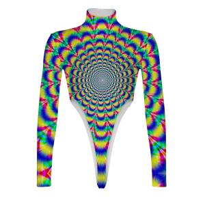 Psi~ Spiral All Over Print Women's Turtleneck Jumpsuit