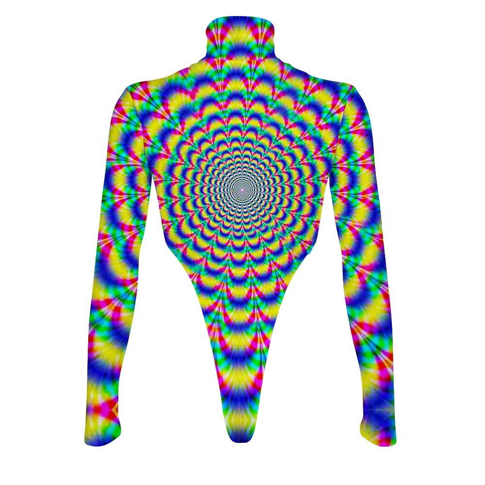 Psi~ Spiral All Over Print Women's Turtleneck Jumpsuit