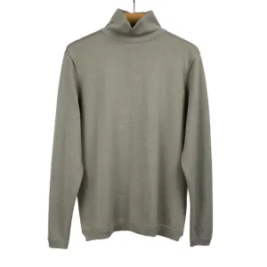 Rollneck knit t-shirt in grey cotton
