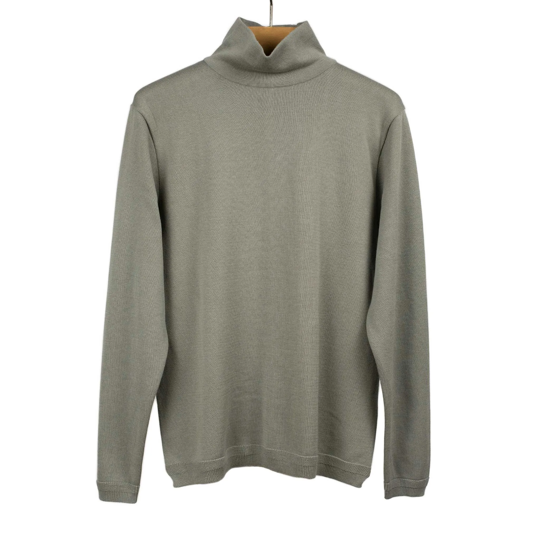 Rollneck knit t-shirt in grey cotton