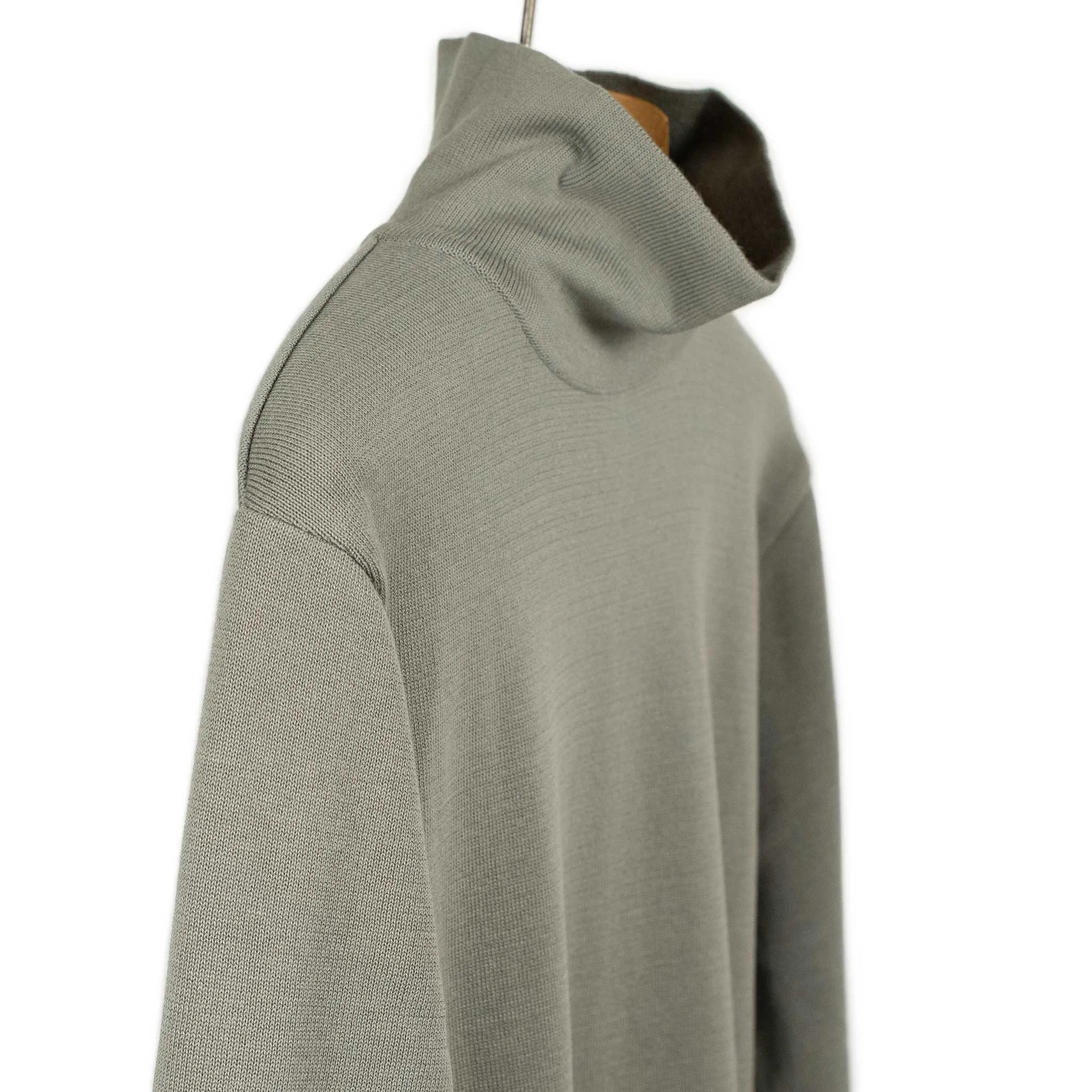 Rollneck knit t-shirt in grey cotton