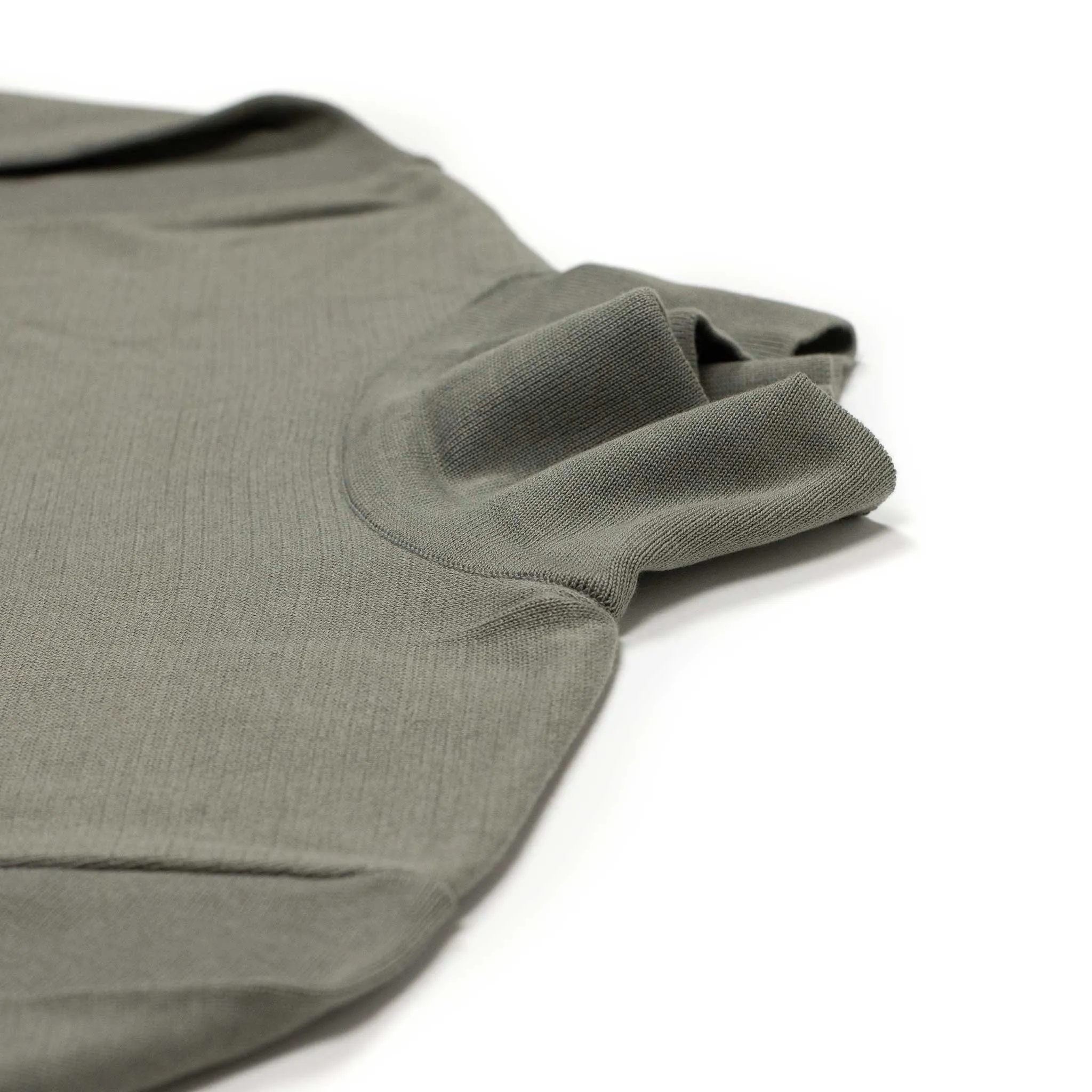 Rollneck knit t-shirt in grey cotton