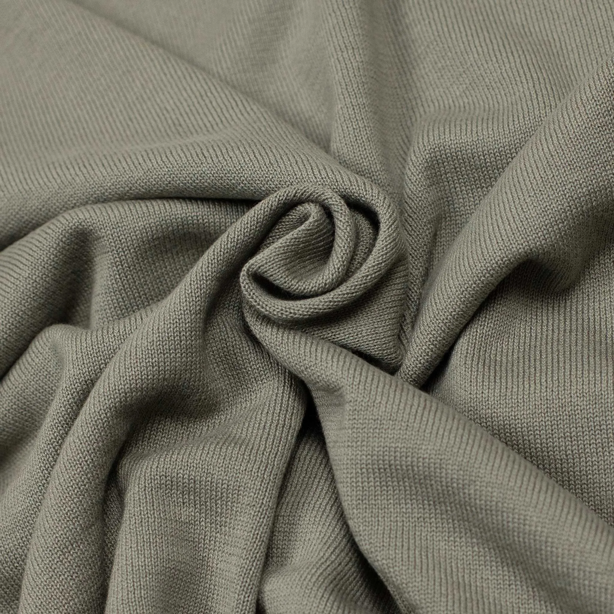 Rollneck knit t-shirt in grey cotton