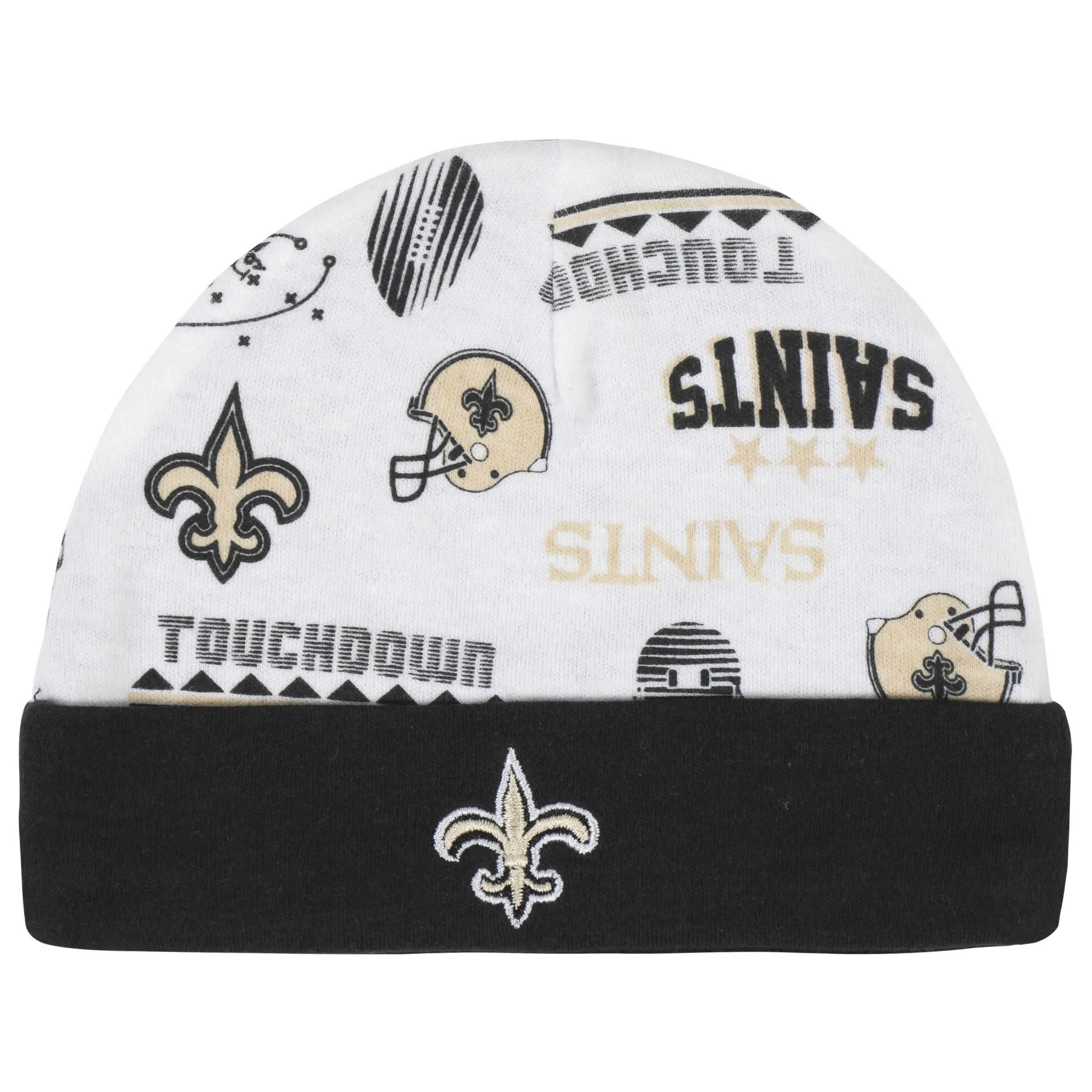 Saints Baby Boys 3-Piece Bodysuit, Bib, and Cap Set