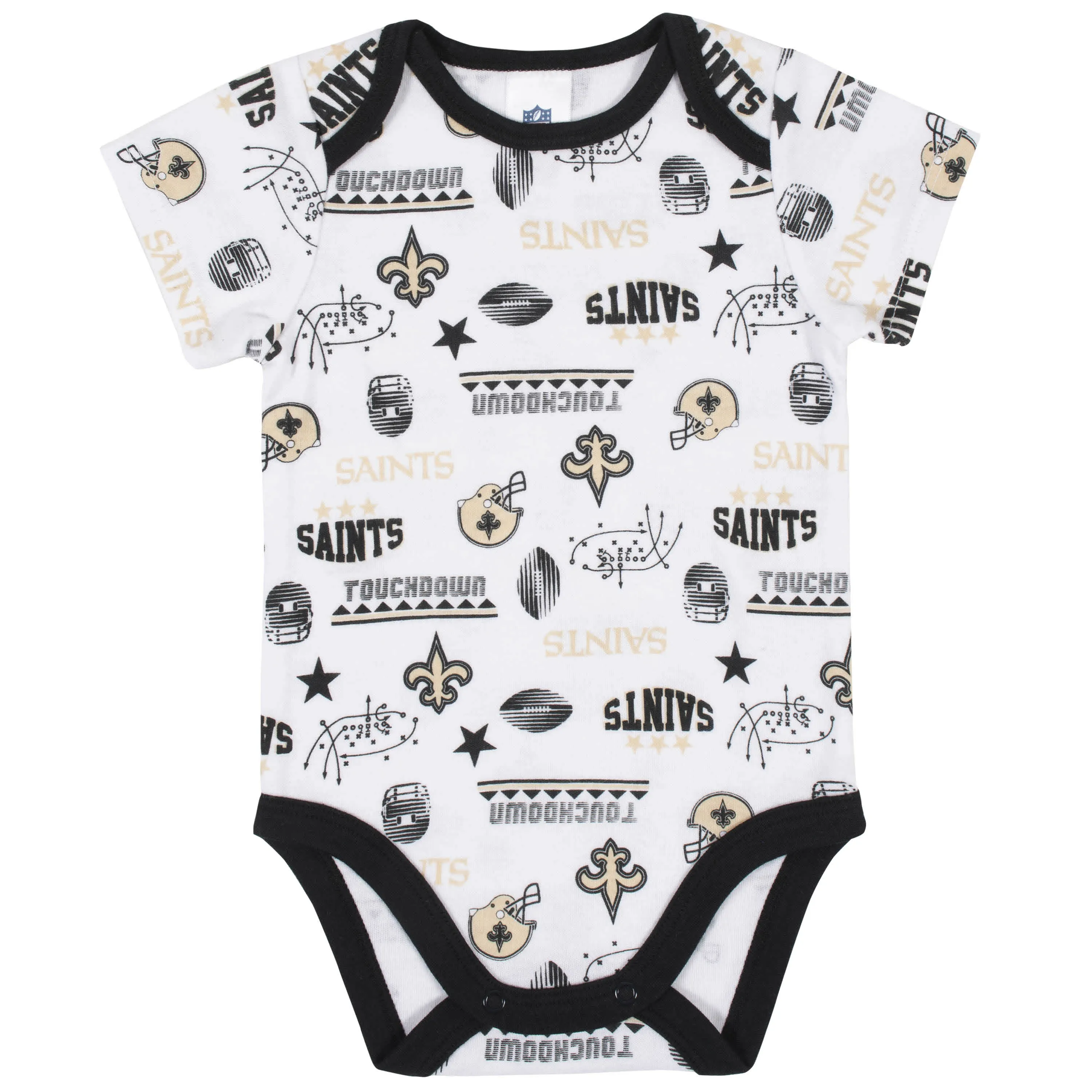 Saints Baby Boys 3-Piece Bodysuit, Bib, and Cap Set
