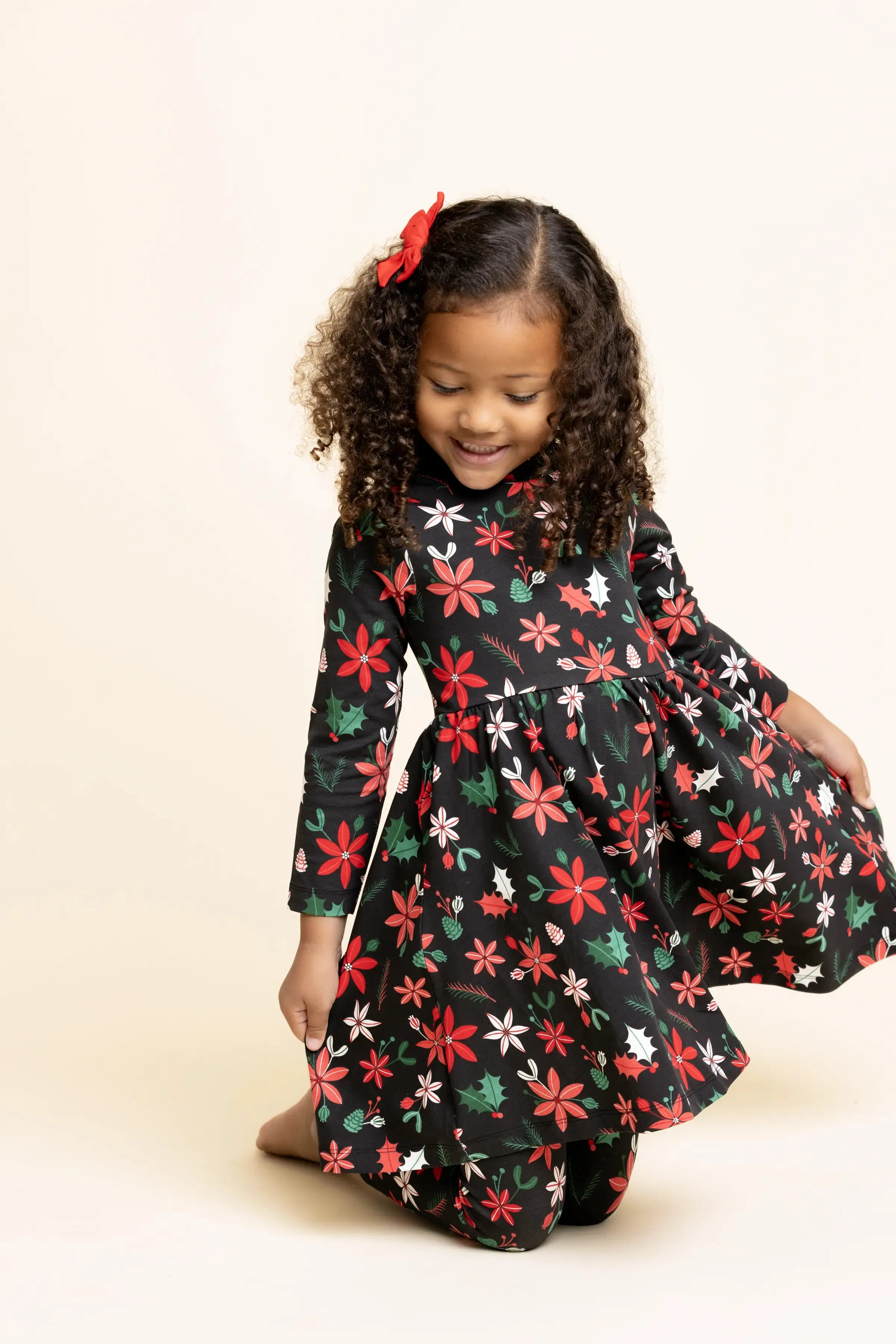 SALE - Turtleneck Let's Dance Dress_Holiday Florals