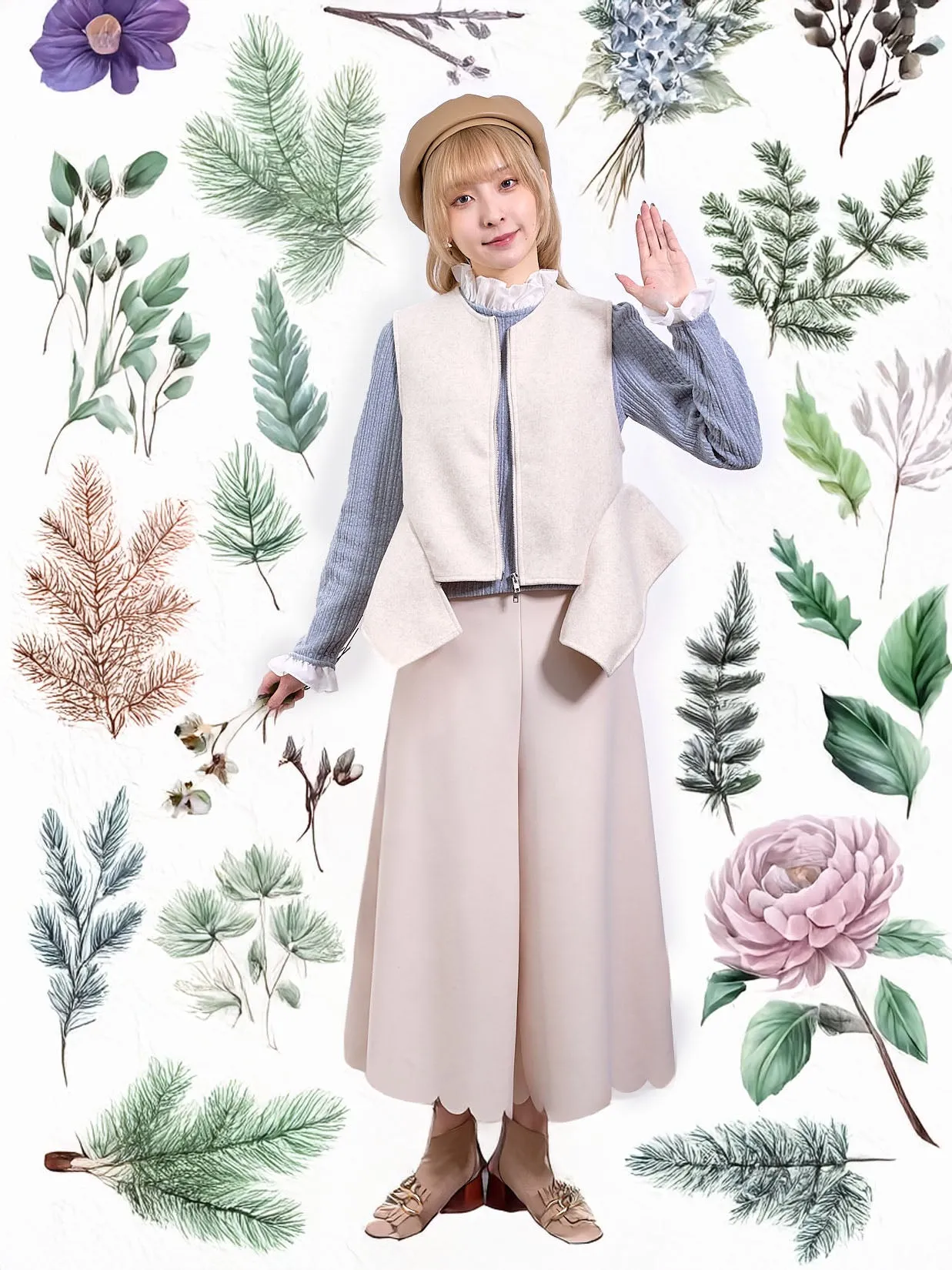 Scalloped Hem Culottes (2 Colours)