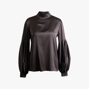 Seidenstretchbluse uni