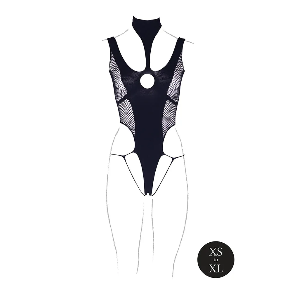 Shots Le Desir Shade Cyllene XLVIII Bodysuit with Turtleneck Black O/S