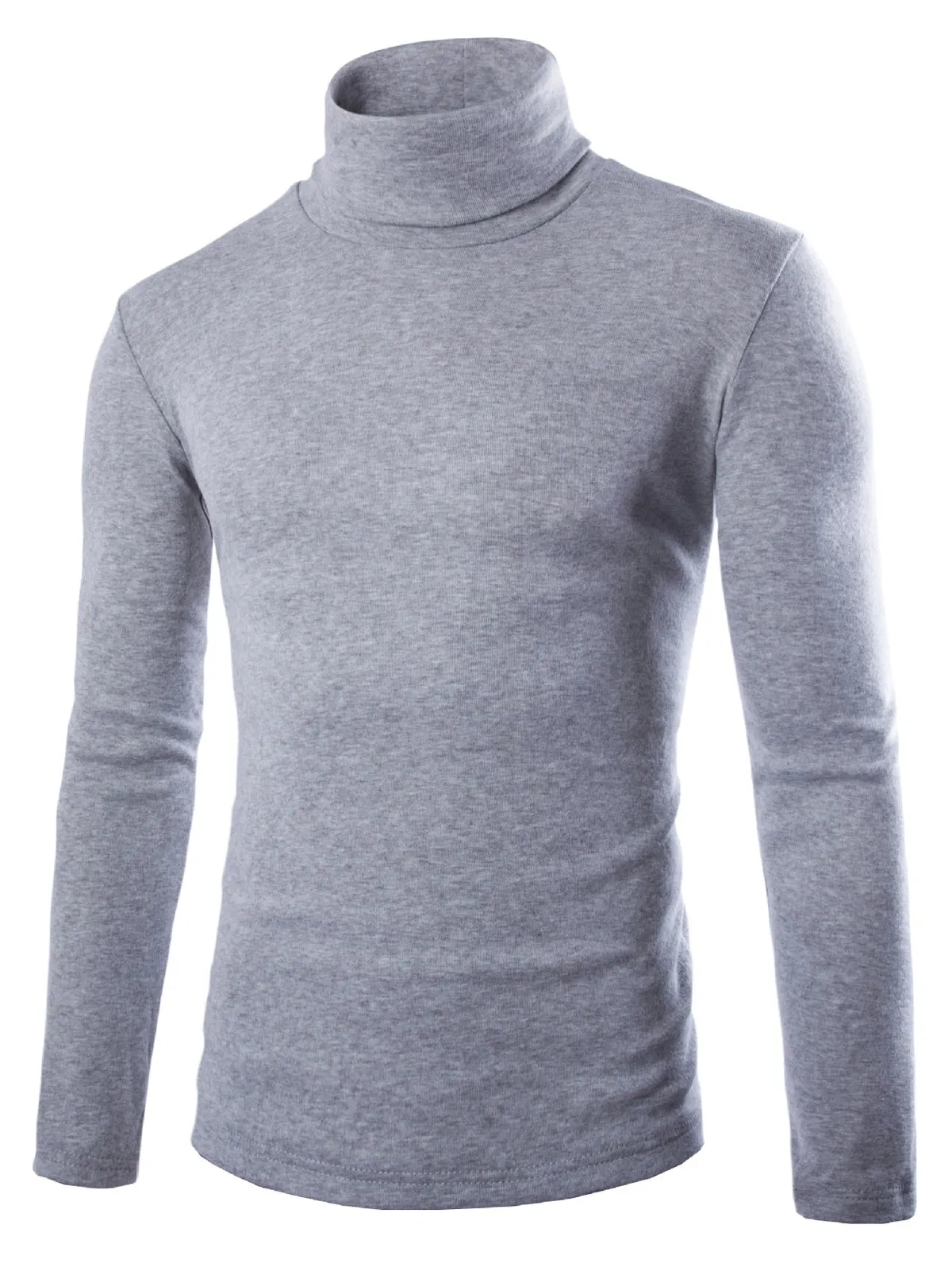 Simple Turtleneck Bottoming Men Long Sleeved T-Shirt 3432