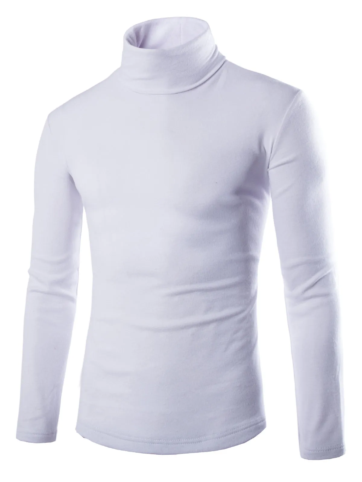 Simple Turtleneck Bottoming Men Long Sleeved T-Shirt 3432