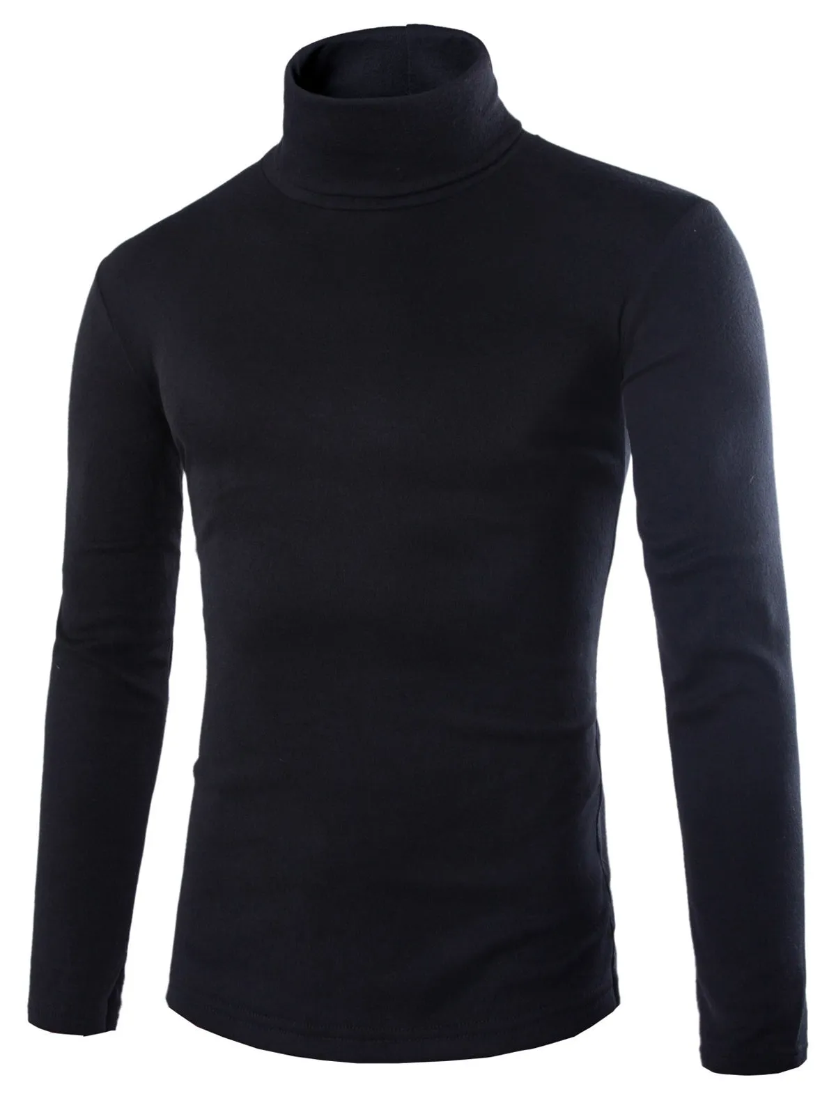 Simple Turtleneck Bottoming Men Long Sleeved T-Shirt 3432