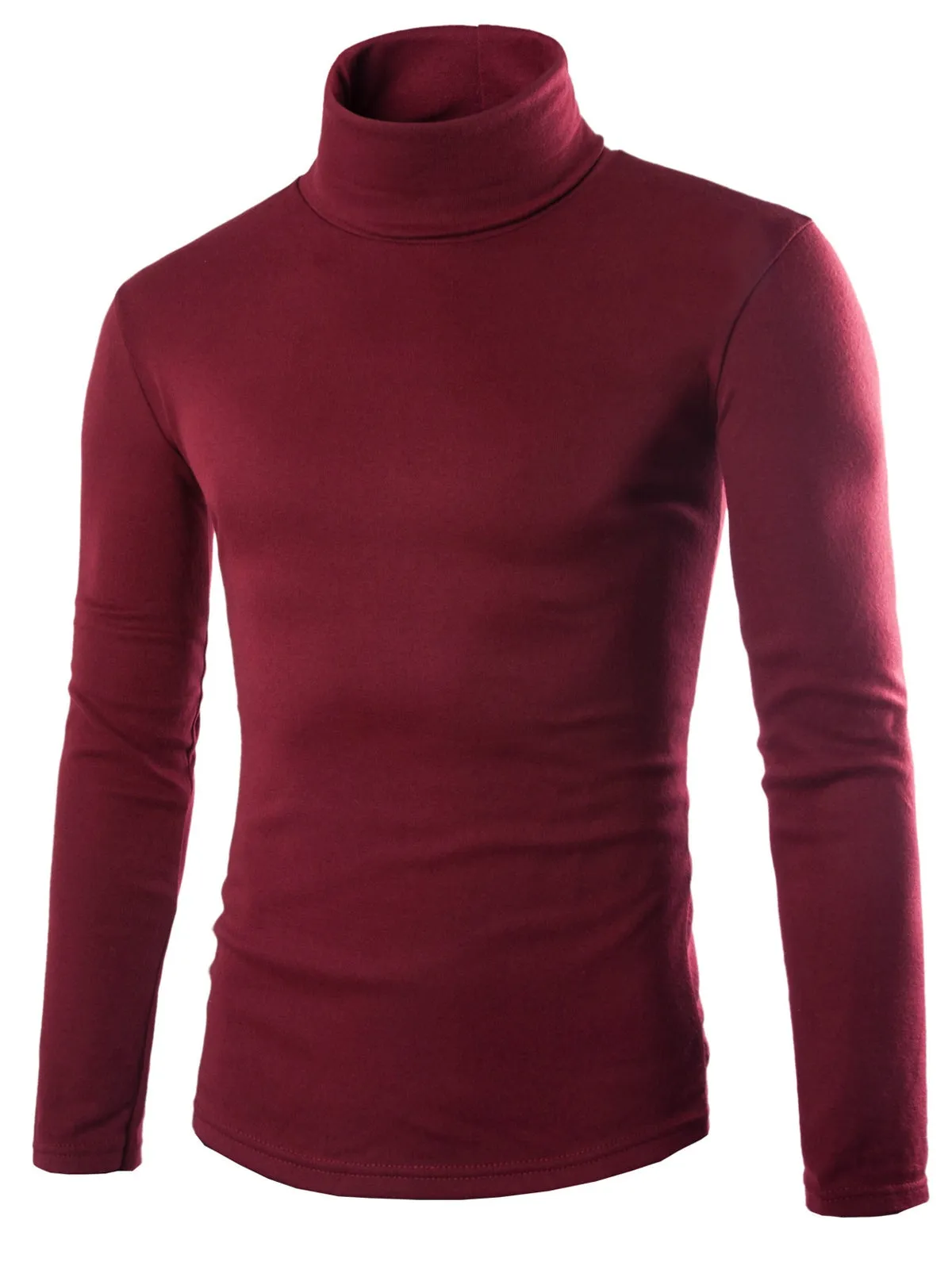 Simple Turtleneck Bottoming Men Long Sleeved T-Shirt 3432