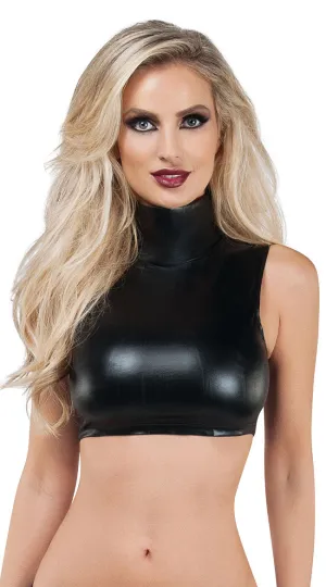 Sleek Wet Look Crop Top