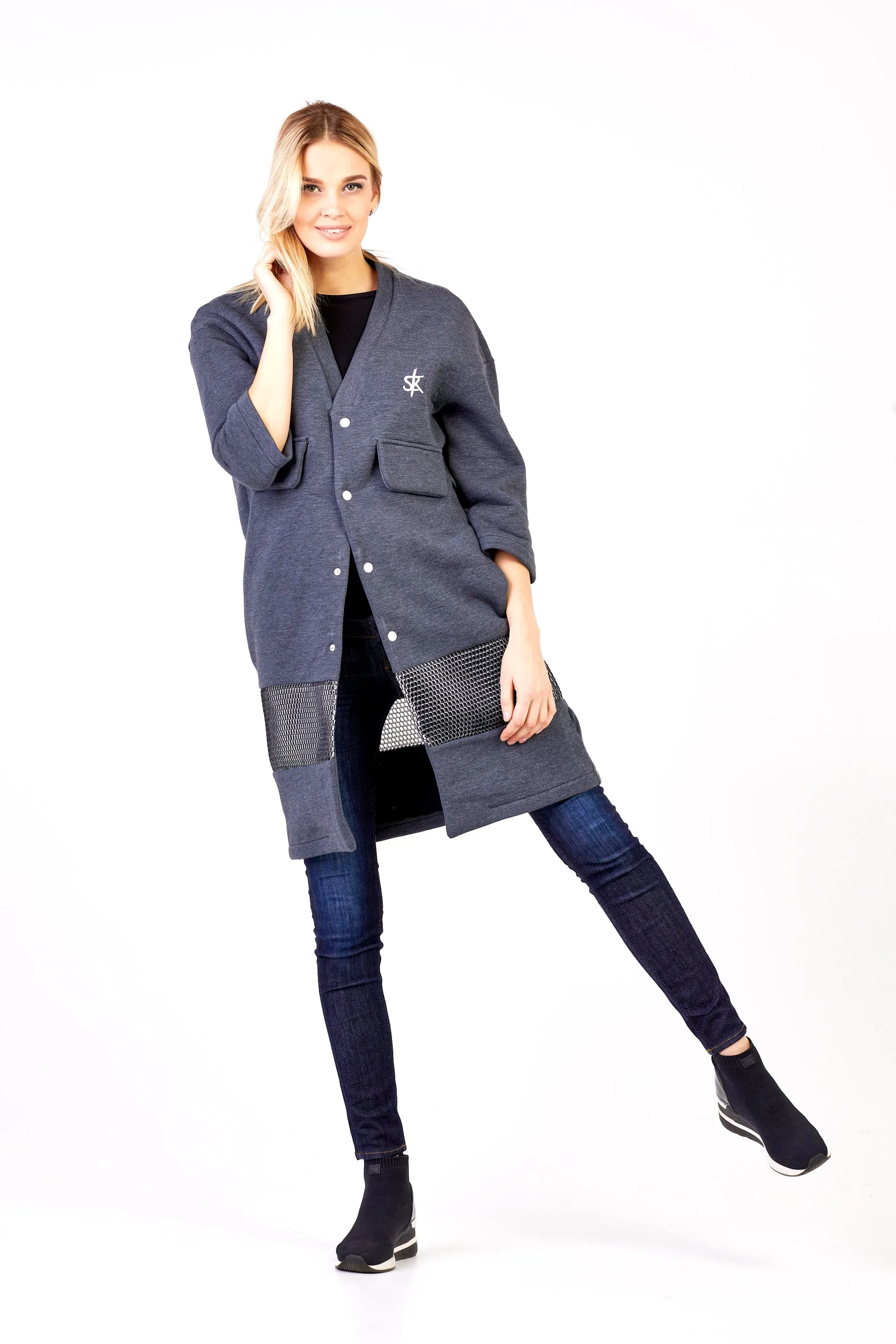 Sofa Killer dark grey long kimono jacket