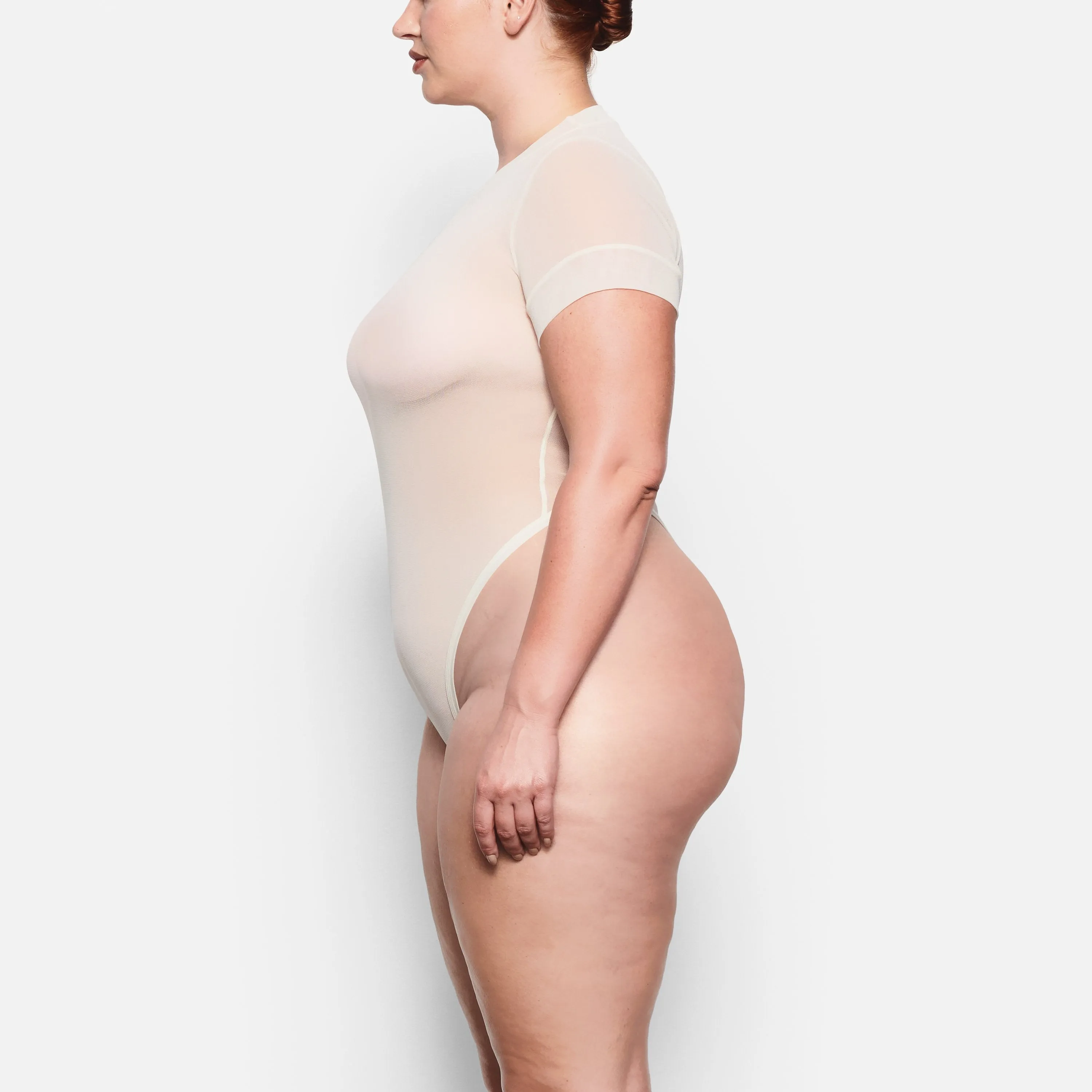 SUMMER MESH T-SHIRT BODYSUIT | BONE
