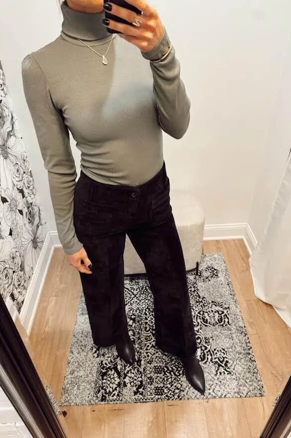 Sundry Puff Sleeve Turtle Neck