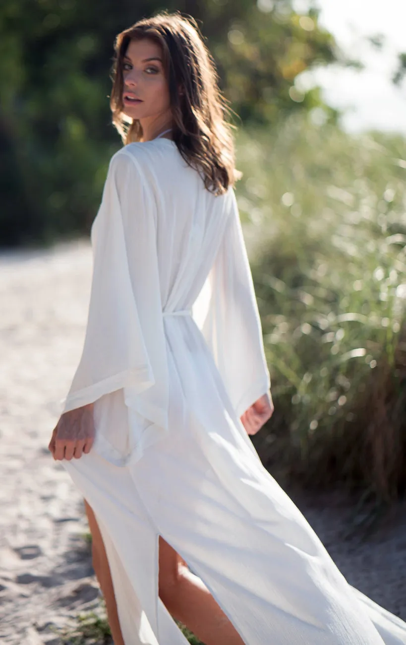 Surf Souleil Goddess Maxi Kimono White