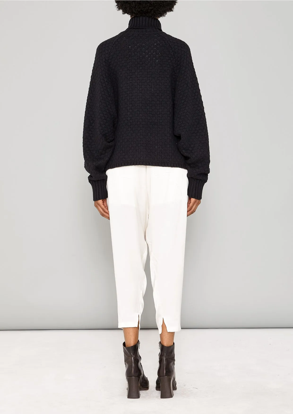 SWEATER TURTLENECK - KNIT PEARL black