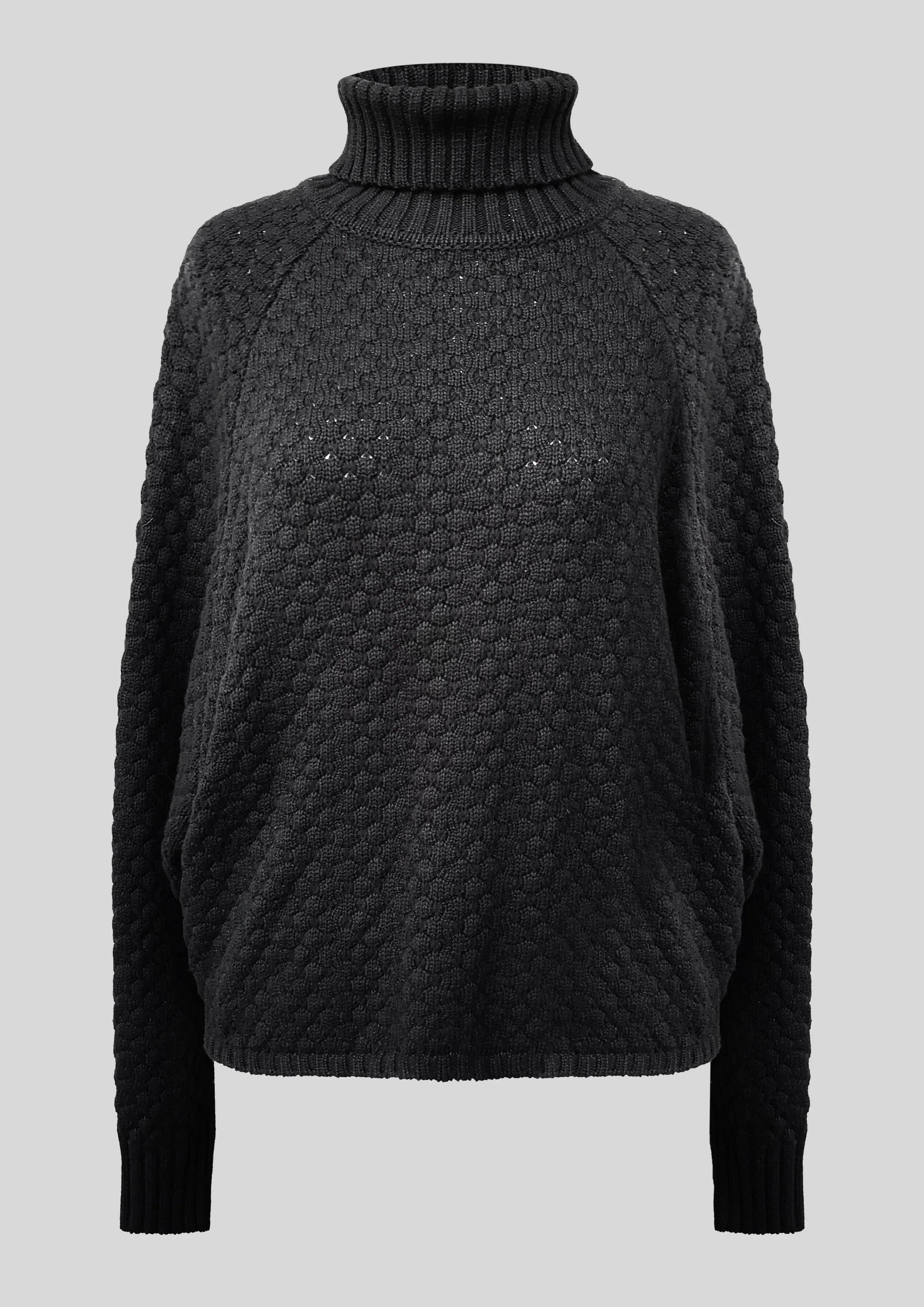 SWEATER TURTLENECK - KNIT PEARL black