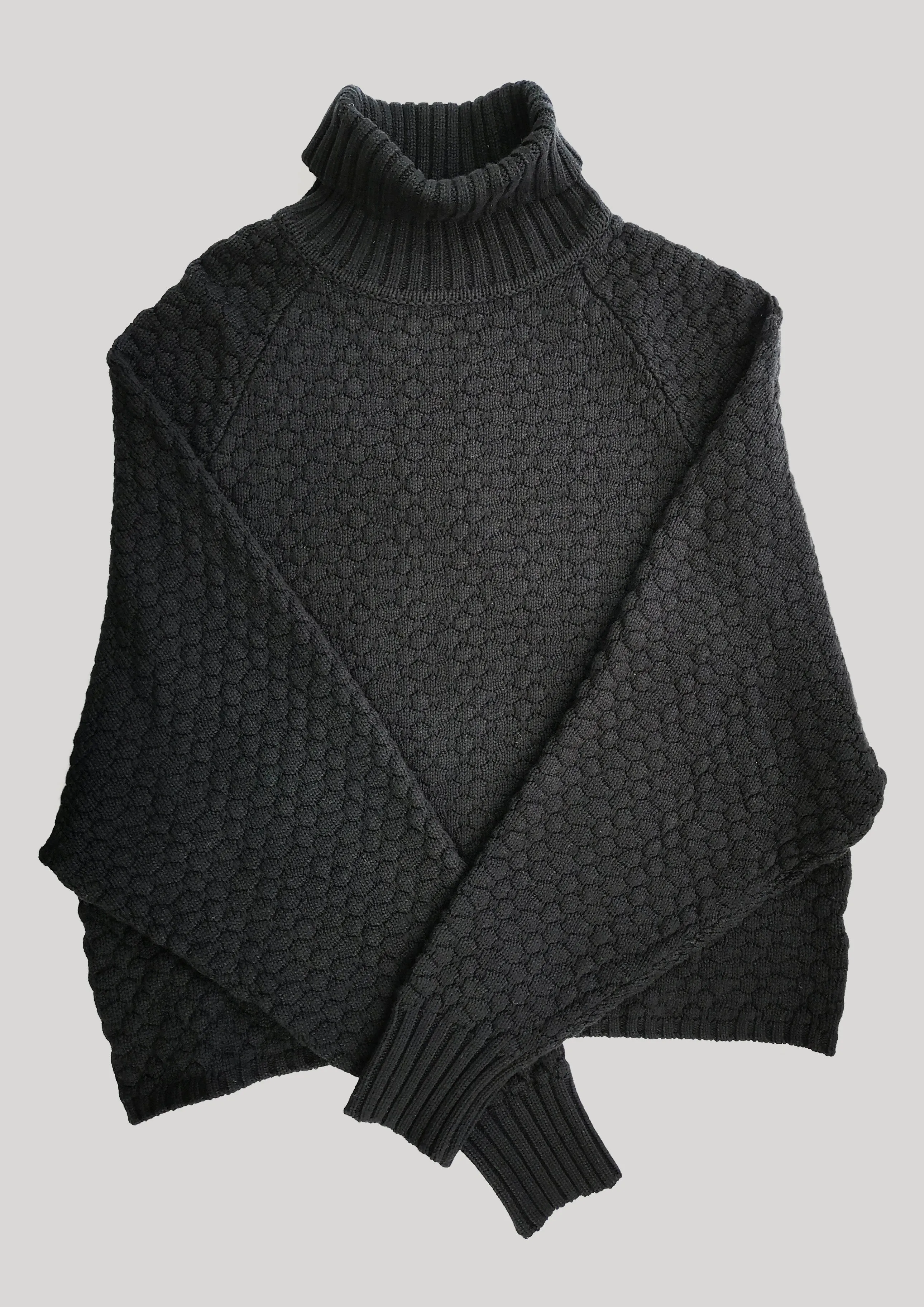 SWEATER TURTLENECK - KNIT PEARL black