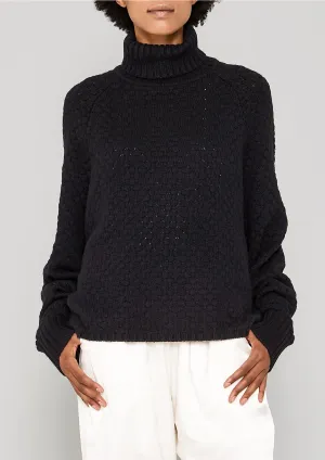 SWEATER TURTLENECK - KNIT PEARL black